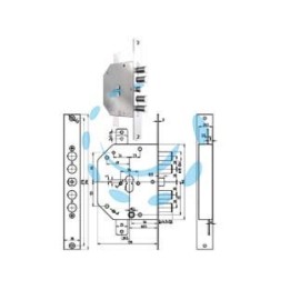 SERRATURA TRIPLICE INFILARE SCROCCO CIL. EUROPEO BLINDATE 2151PEN NCL - mm.60 DX (2151PEN-01NCL)