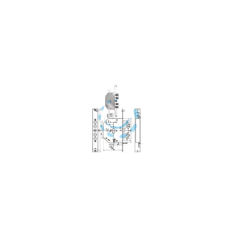 SERRATURA TRIPLICE INFILARE SCROCCO CIL. EUROPEO BLINDATE 2151PEN NCL - mm.60 DX (2151PEN-01NCL)