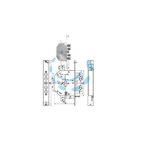 SERRATURA TRIPLICE INFILARE SCROCCO CIL. EUROPEO BLINDATE 2151PEN NCL - mm.60 DX (2151PEN-01NCL)