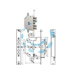 SERRATURA TRIPLICE INFILARE SCR. CIL. EUROP. BLINDATE 2151PEN NCL/FL - mm.60 DX (2151PEN-01NCL/FL)