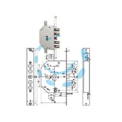 SERRATURA TRIPLICE INFILARE SCR. CIL. EUROP. BLINDATE 2151PEN NCL/FL - mm.60 DX (2151PEN-01NCL/FL)