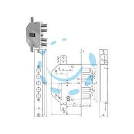 SERRATURA TRIPLICE APPLICARE CON SCROCCO DOPPIA MAPPA BLINDATE 2155 - mm.60 DX (2155-03)