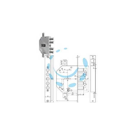 SERRATURA TRIPLICE APPLICARE CON SCROCCO DOPPIA MAPPA BLINDATE 2155 - mm.60 DX (2155-03)