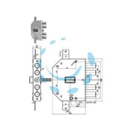SERRATURA TRIPLICE APPLICARE CON SCROCCO DOPPIA MAPPA BLINDATE 2155MRX - mm.60 DX (2155MRX)