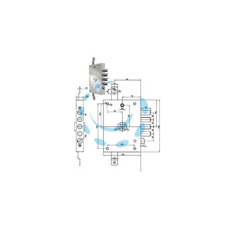 SERRATURA TRIPLICE APPLICARE SCROCCO DOPPIA MAPPA BLIND. REVERS. 7056 - mm.73 (7056-01)