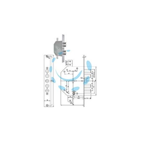 SERRATURA TRIPLICE INFILARE CON SCROCCO DOPPIA MAPPA BLINDATE REV.2151 - mm.60 (2151-01)