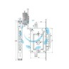 SERRATURA TRIPLICE INFILARE SCR. CIL. EU. + D/M BLIND.REV. 2951 PEN - mm.68, chiave mm.92 (2951PEN-01)
