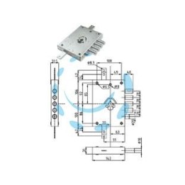 SERRATURA TRIPL.APPLICARE CILINDRO EU CON SCROCCO BLIND.HEAVY MM.63 - mm.63 DX (SER NE42 D)