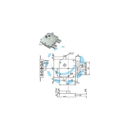 SERRATURA TRIPLICE APPLICARE CON SCROCCO DOPPIA MAPPA BLINDATE STRONG - mm.65 SX (SER 3222 2SB)