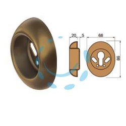 BOCCHETTA ANTISTRAPPO A5683GR BRONZATO mm.68x86x25h. - ø mm.50 (A5683GRFB)