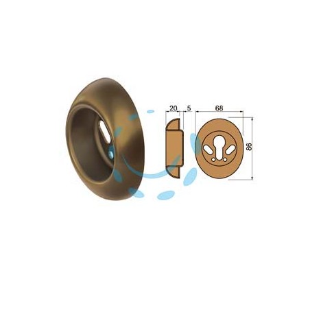 BOCCHETTA ANTISTRAPPO A5683GR BRONZATO mm.68x86x25h. - ø mm.50 (A5683GRFB)