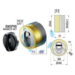 DEFENDER MAGNETICO MAG MONOLITO ANTIACIDO MR460 OTTONATO LUCIDO - ø mm.46x20h. (MR460-20D1)