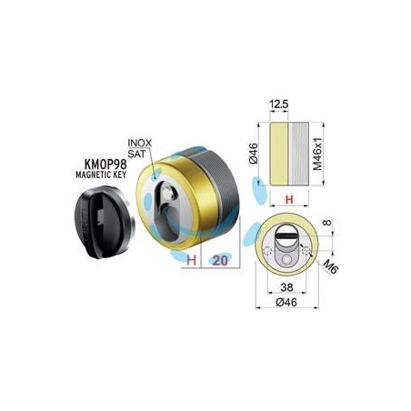 DEFENDER MAGNETICO MAG MONOLITO ANTIACIDO MR460 OTTONATO LUCIDO - ø mm.46x20h. (MR460-20D1)