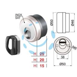 DEFENDER MAGNETICO MAG MONOLITO ANTIACIDO MR500 CROMO SATINATO - ø mm.50x20h. (MR500-20D1)