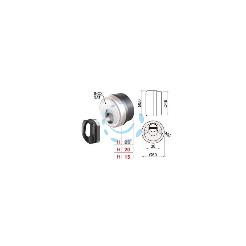 DEFENDER MAGNETICO MAG MONOLITO ANTIACIDO MR500 CROMO SATINATO - ø mm.50x20h. (MR500-20D1)