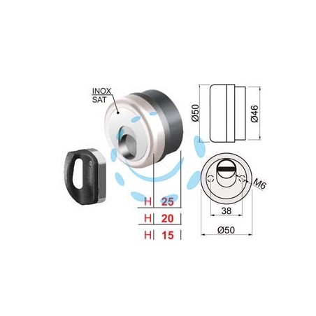 DEFENDER MAGNETICO MAG MONOLITO ANTIACIDO MR500 CROMO SATINATO - ø mm.50x20h. (MR500-20D1)