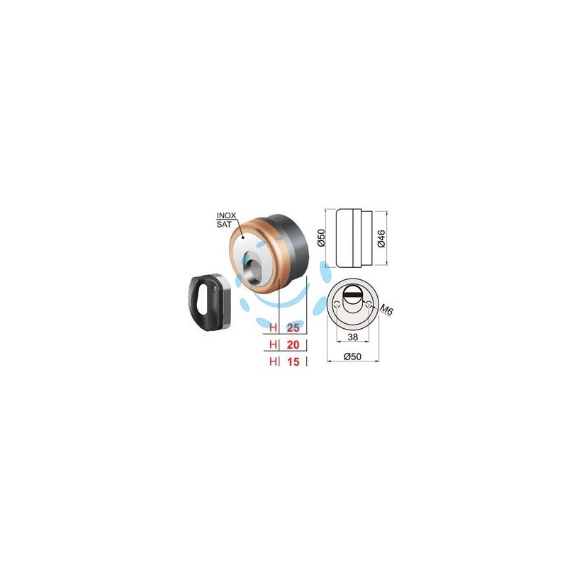 DEFENDER MAGNETICO MAG MONOLITO ANTIACIDO MR500 BRONZATO - ø mm.50x25h. (MR500-25D1)
