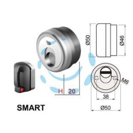 DEFENDER MAGNETICO SMART MR500 CROMO SATINATO - ø mm.50x20h. - 3 chiavi magnetiche (SM50-20D1)