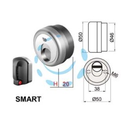 DEFENDER MAGNETICO SMART MR500 CROMO SATINATO - ø mm.50x20h. - 3 chiavi magnetiche (SM50-20D1)