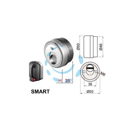 DEFENDER MAGNETICO SMART MR500 CROMO SATINATO - ø mm.50x20h. - 3 chiavi magnetiche (SM50-20D1)