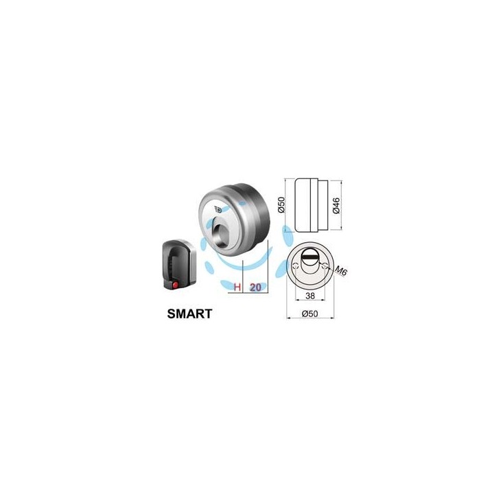 DEFENDER MAGNETICO SMART MR500 CROMO SATINATO - ø mm.50x20h. - 3 chiavi magnetiche (SM50-20D1)