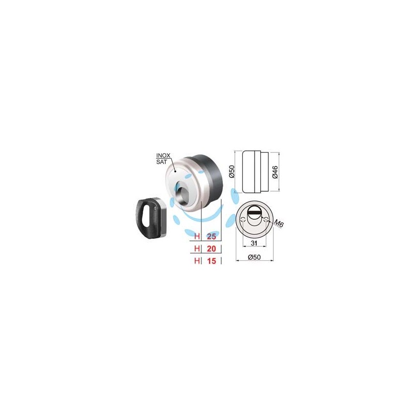 DEFENDER MAGNETICO MAG MONOLITO ANTIACIDO MR503 CROMO SATINATO - ø mm.50x15h. (MR503-15D1)