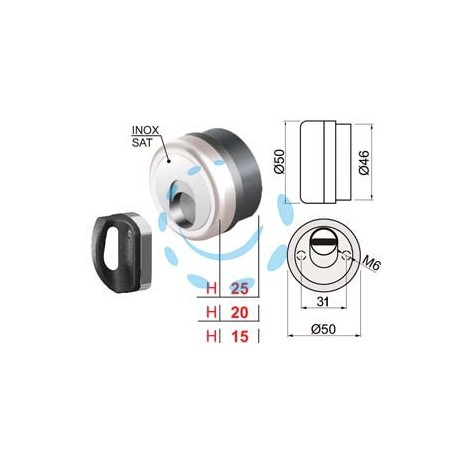 DEFENDER MAGNETICO MAG MONOLITO ANTIACIDO MR503 CROMO SATINATO - ø mm.50x15h. (MR503-15D1)