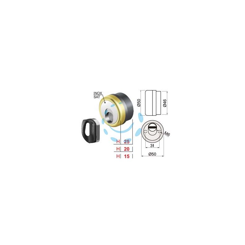 DEFENDER MAGNETICO MAG MONOLITO ANTIACIDO MR503 OTTONATO LUCIDO - ø mm.50x20h. (MR503-20D1)