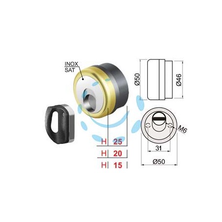 DEFENDER MAGNETICO MAG MONOLITO ANTIACIDO MR503 OTTONATO LUCIDO - ø mm.50x20h. (MR503-20D1)