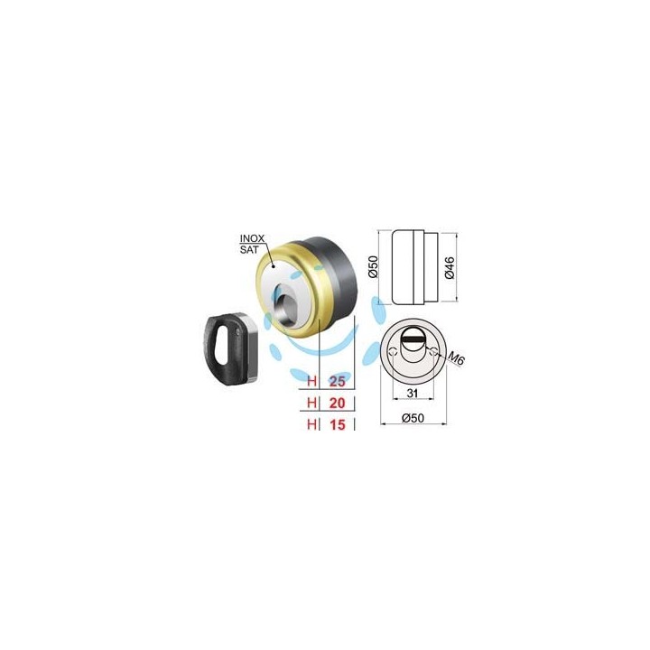 DEFENDER MAGNETICO MAG MONOLITO ANTIACIDO MR503 OTTONATO LUCIDO - ø mm.50x20h. (MR503-20D1)