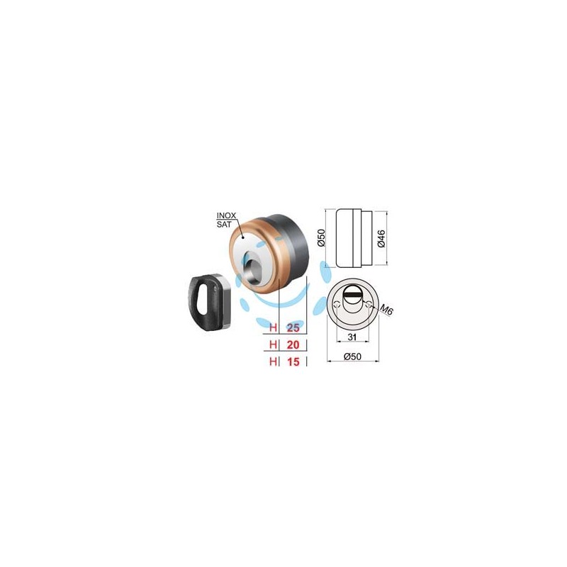 DEFENDER MAGNETICO MAG MONOLITO ANTIACIDO MR503 BRONZATO - ø mm.50x20h. (MR503-20D1)