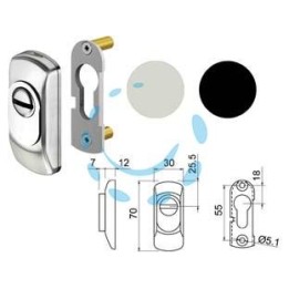 DEFENDER PER CILINDRO SAGOMATO SG15 - mm.70x30x19h. acciaio inox satinato