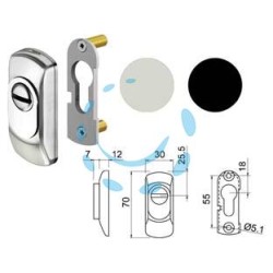 DEFENDER PER CILINDRO SAGOMATO SG15 - mm.70x30x19h. acciaio inox satinato