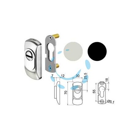 DEFENDER PER CILINDRO SAGOMATO SG15 - mm.70x30x19h. acciaio inox satinato
