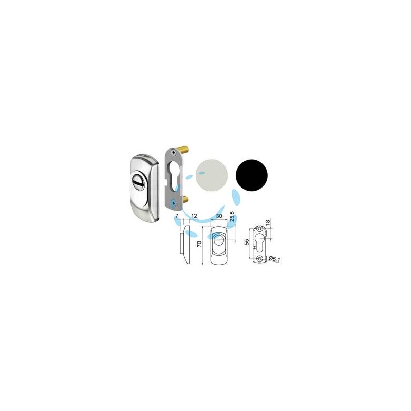 DEFENDER PER CILINDRO SAGOMATO SG15 - mm.70x30x19h. nero