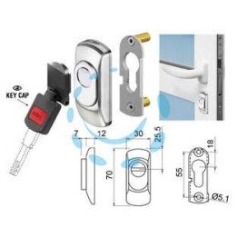 DEFENDER MAGNETICO PER CILINDRO SAGOMATO MGSG15 INOX SATINATO - mm.70x30x19h. acciaio inox satinato