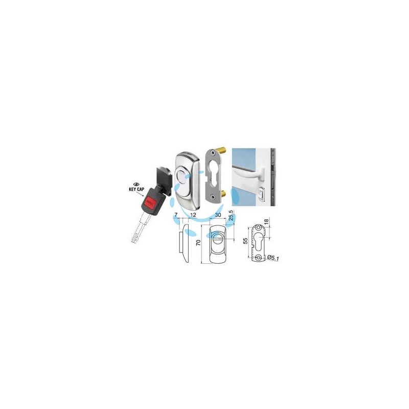DEFENDER MAGNETICO PER CILINDRO SAGOMATO MGSG15 INOX SATINATO - mm.70x30x19h. acciaio inox satinato