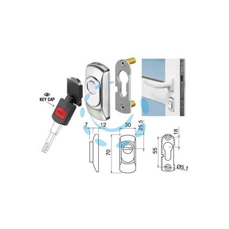 DEFENDER MAGNETICO PER CILINDRO SAGOMATO MGSG15 INOX SATINATO - mm.70x30x19h. acciaio inox satinato