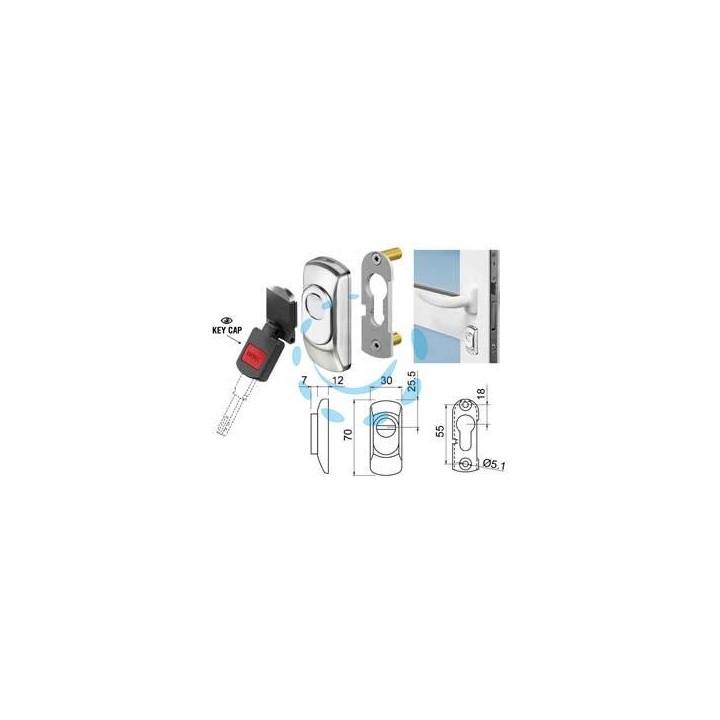 DEFENDER MAGNETICO PER CILINDRO SAGOMATO MGSG15 INOX SATINATO - mm.70x30x19h. acciaio inox satinato