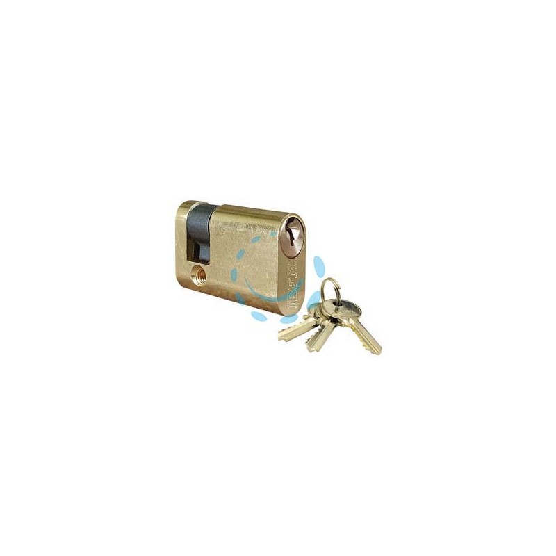 MEZZO CILINDRO INFILARE OVALE OTTONE LUCIDO 2401 - mm.40 centrato (30+10)