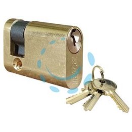 MEZZO CILINDRO INFILARE OVALE OTTONE LUCIDO 2401 - mm.40 centrato (30+10) KA1