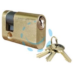 MEZZO CILINDRO INFILARE OVALE OTTONE LUCIDO 2401 - mm.40 centrato (30+10) KA1