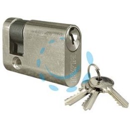 MEZZO CILINDRO INFILARE OVALE OTTONE CROMO SATINATO 2401 - mm.40 centrato (30+10)