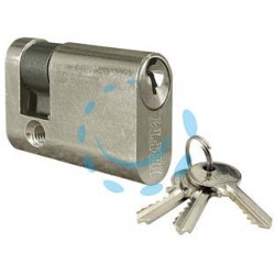 MEZZO CILINDRO INFILARE OVALE OTTONE CROMO SATINATO 2401 - mm.40 centrato (30+10) KA1