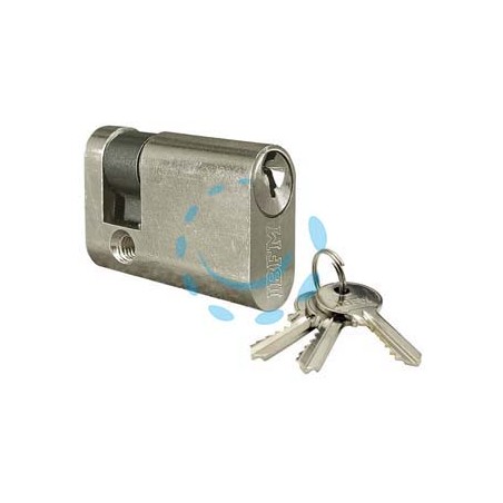 MEZZO CILINDRO INFILARE OVALE OTTONE CROMO SATINATO 2401 - mm.40 centrato (30+10) KA1