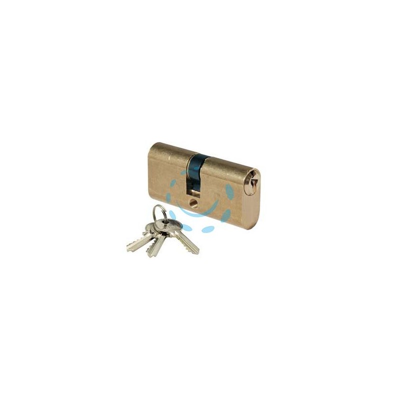 CILINDRO INFILARE OVALE OTTONE LUCIDO 2302 - mm.60 centrato (30+30)