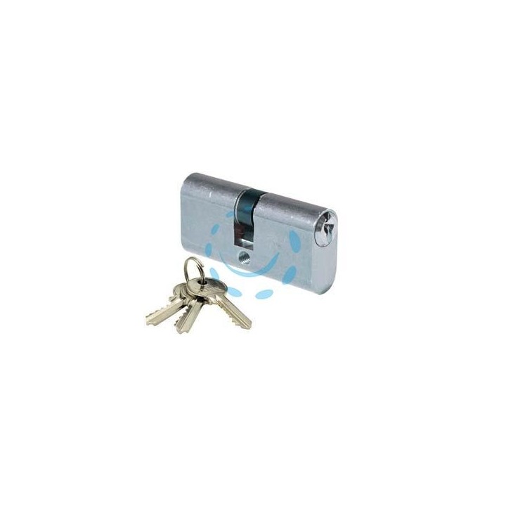 CILINDRO INFILARE OVALE OTTONE CROMO SATINATO 2302 - mm.60 centrato (30+30) KA