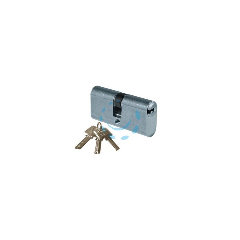 CILINDRO INFILARE OVALE OTTONE CROMO SATINATO 2402 - mm.54 centrato (27+27)
