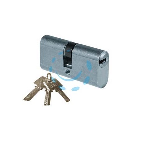CILINDRO INFILARE OVALE OTTONE CROMO SATINATO 2402 - mm.54 centrato (27+27)