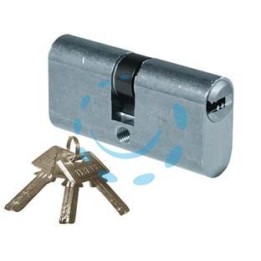 CILINDRO INFILARE OVALE OTTONE CROMO SATINATO 2402 - mm.54 centrato (27+27) - KA